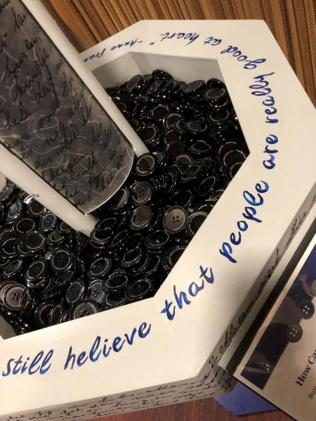 Button display, part of Geva Theatre Center's The Diary of Anne Frank exhibit. Photo by C. White Llewellyn